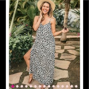 Pink lily boutique leopard maxi dress